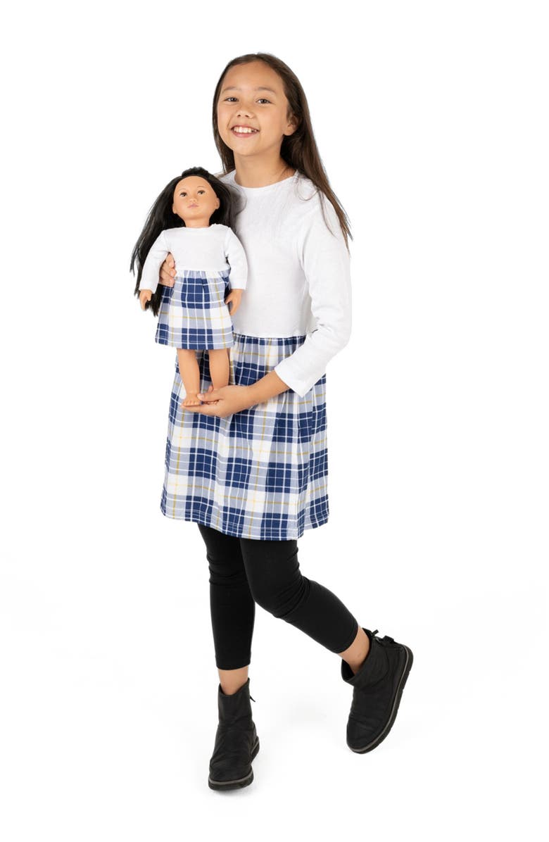 Leveret Girls Skirt Dress with Matching Doll Dress, 100% Cotton, Alternate, color, White
