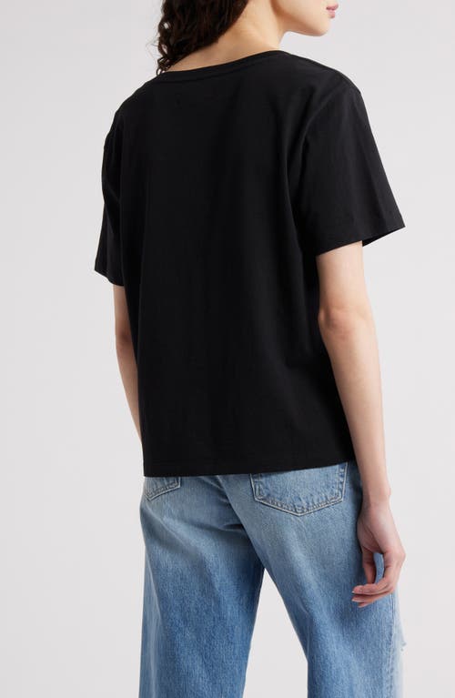 Treasure & Bond Relaxed Scoop Neck Cotton T-shirt In Black