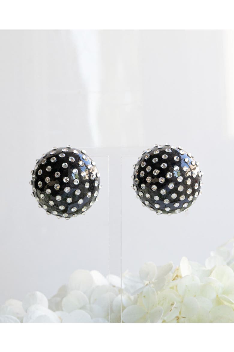 Gaia Jet Mini Earrings, Alternate, color, Silver Moonrise