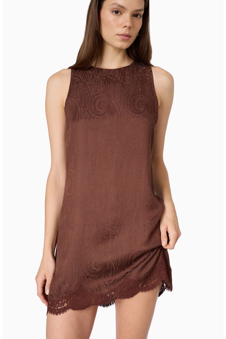 Ingram Paisley Jacquard Shift Dress, Alternate, color, UMBER