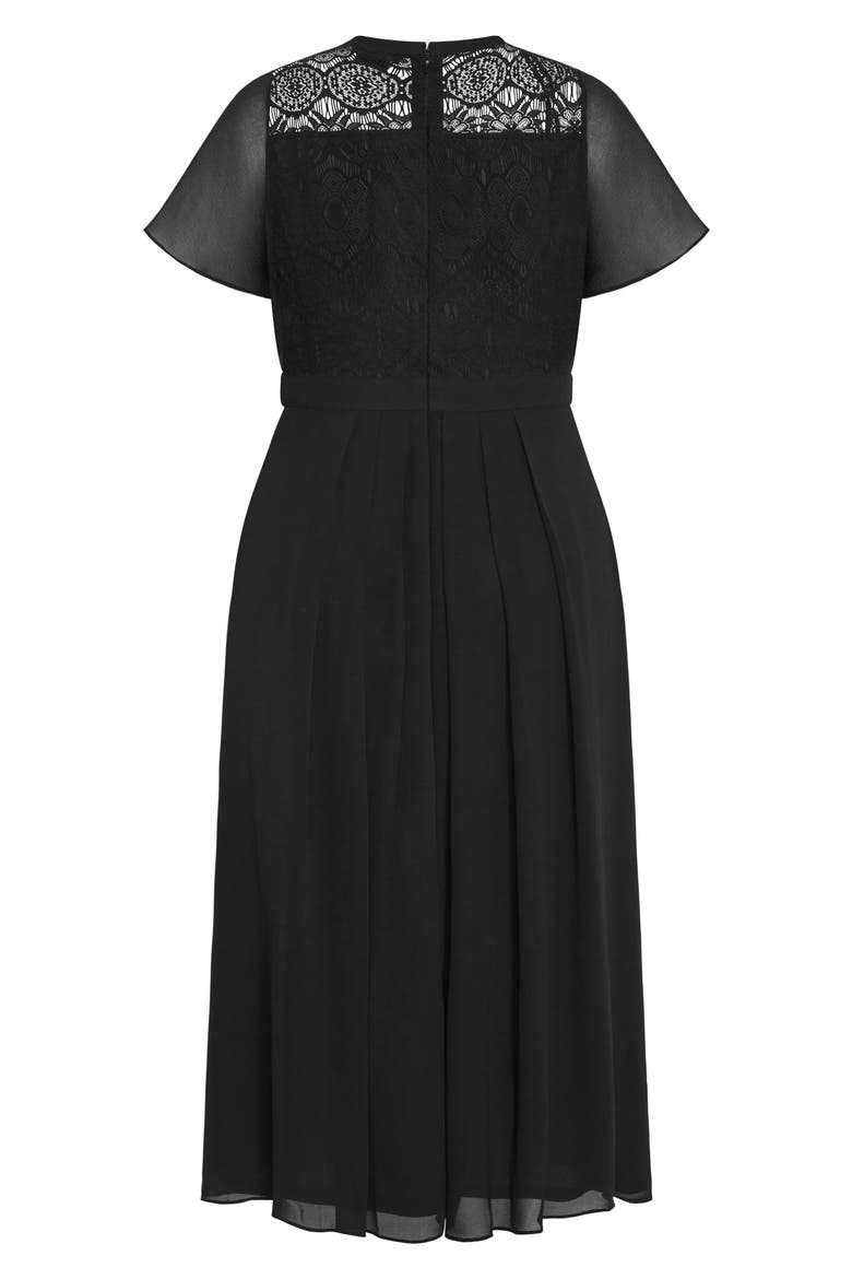 Niki Lace Bodice Dress, Alternate, color, BLACK
