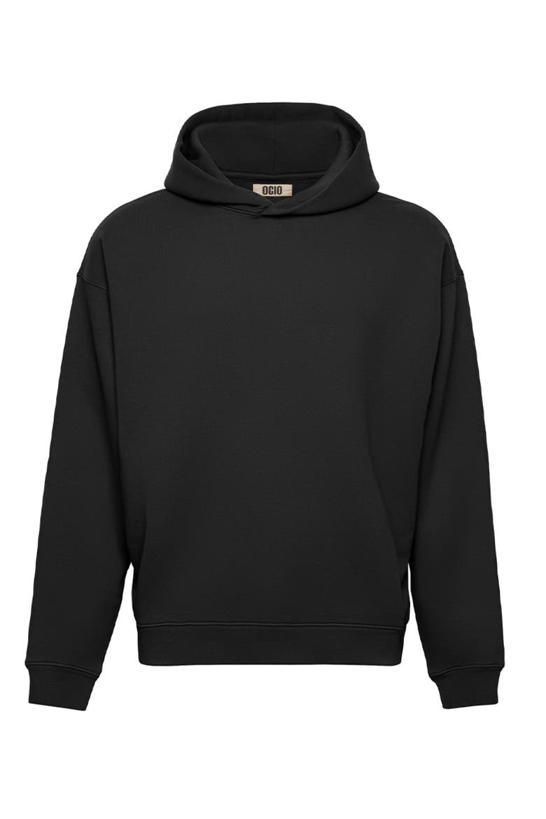 Men's Organic Cotton Teddy Oversized Hoodie, Alternate, color, Black