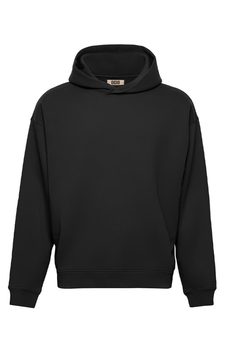 Ocio Men's Organic Cotton Teddy Oversized Hoodie, Alternate, color, Black