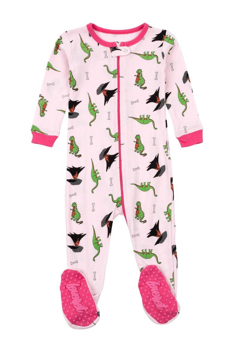 Footed Cotton Pajamas Matching Family Coordinated Prints, Main, color, PINK