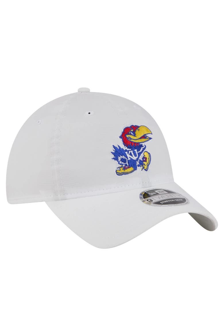 Men's New Era White Kansas Jayhawks Active Ripstop 9TWENTY Adjustable Hat, Alternate, color, White