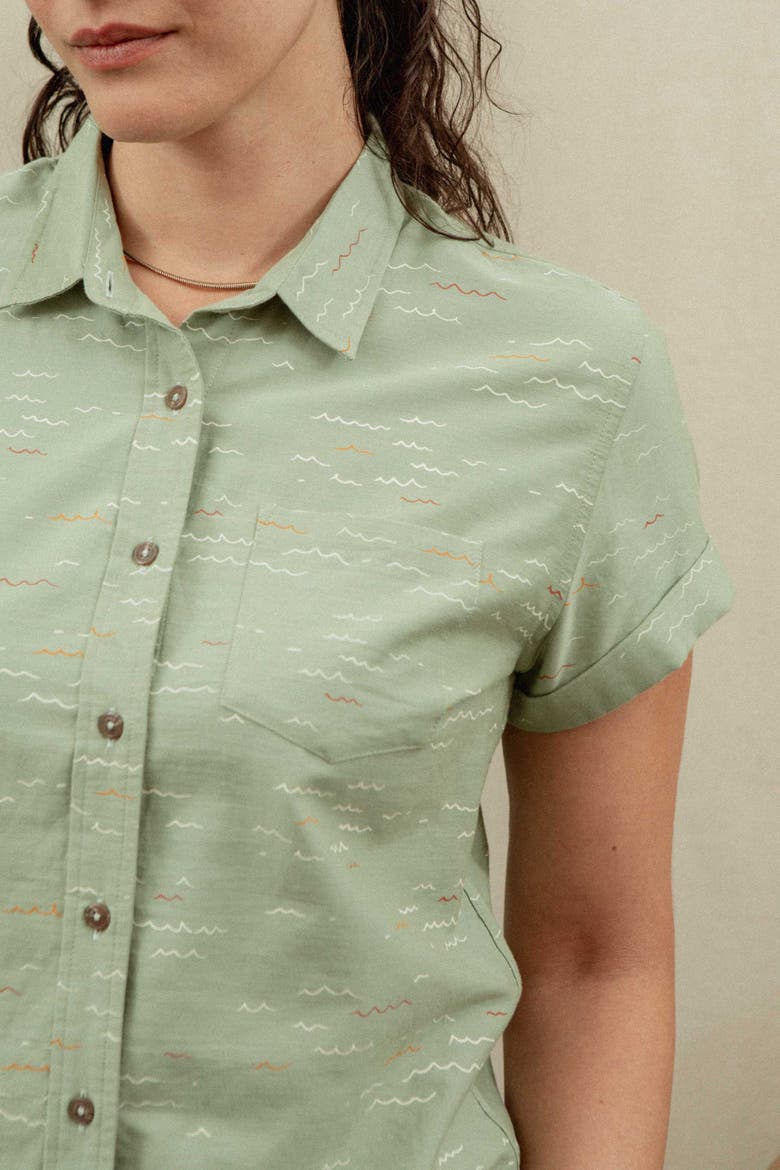 Bea Shirt, Alternate, color, Teal Tide Waves