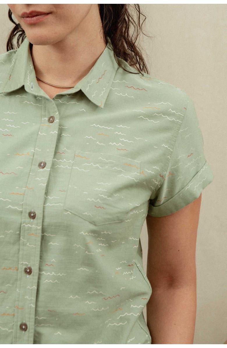 Bridge & Burn Bea Shirt, Alternate, color, Teal Tide Waves