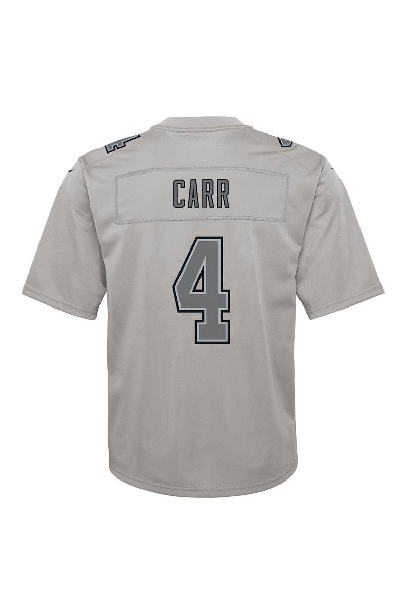 Nike Youth Nike Derek Carr Gray Las Vegas Raiders Atmosphere Game Jersey, Alternate, color, 