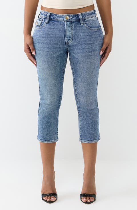 Flare Flap Pocket Capri Jeans