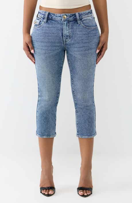 True Religion Flare Flap Pocket Capri Jeans