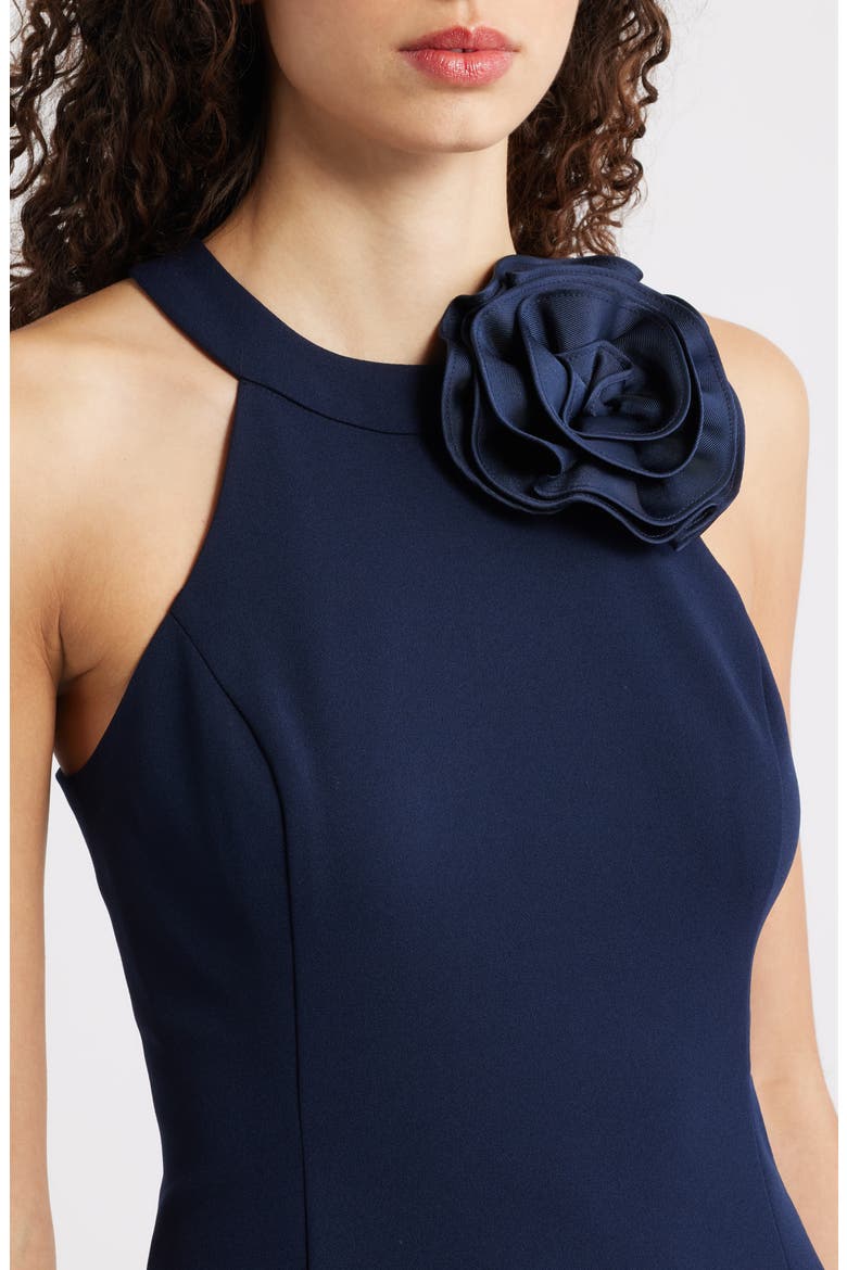 Floral Ruffle Hem Sleeveless Dress, Alternate, color, NAVY