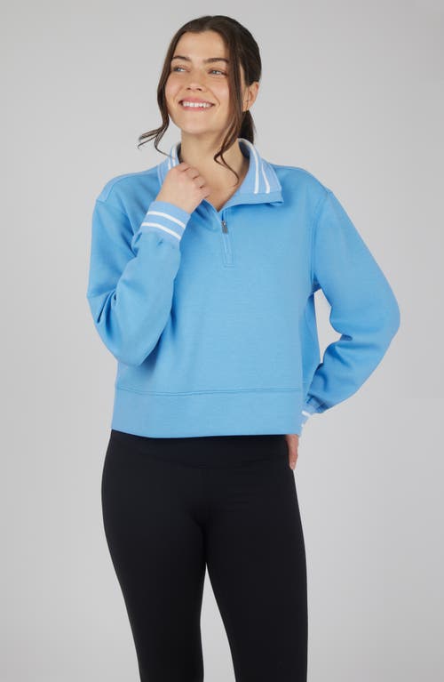 Yogalicious Georgetown Scuba Knit Half-zip Pullover In Little Boy Blue