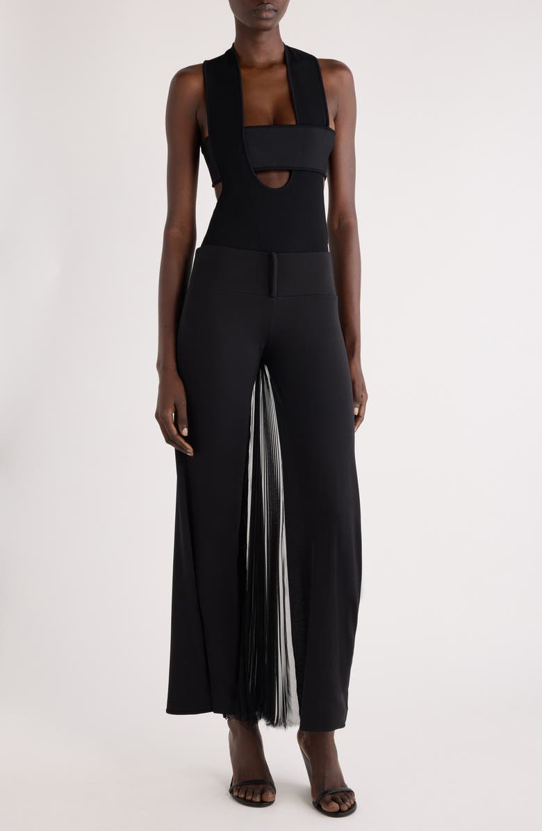 Courrèges Infinity Pleats Jersey Pants, Alternate, color, 