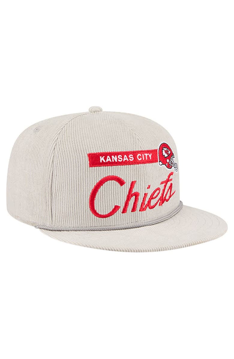 New Era Men's New Era Gray Kansas City Chiefs Cord Rope Corduroy 9FIFTY Snapback Hat, Alternate, color, Gray