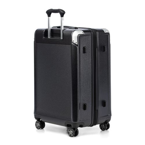 Travelpro Platinum Elite Hardside Expandable Checked- Medium 25-inch Spinner In Shadow Black