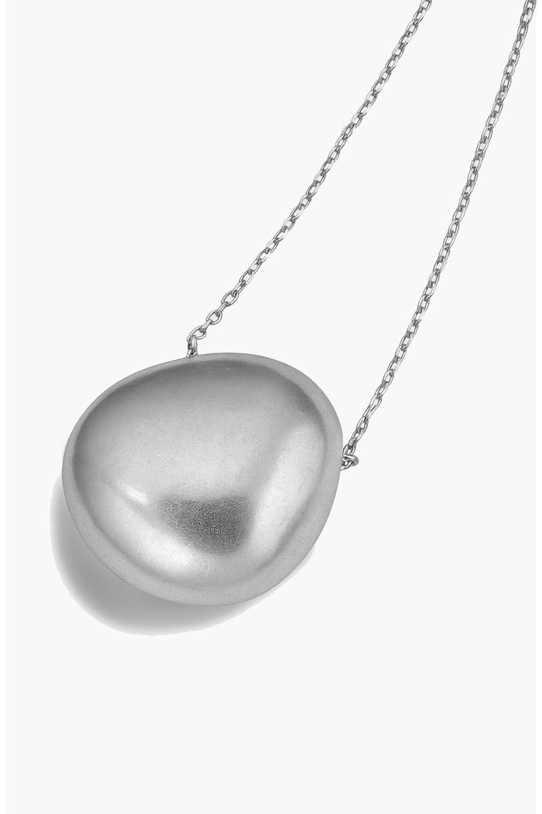Luna Dome Necklace in Silver, Alternate, color, Silver