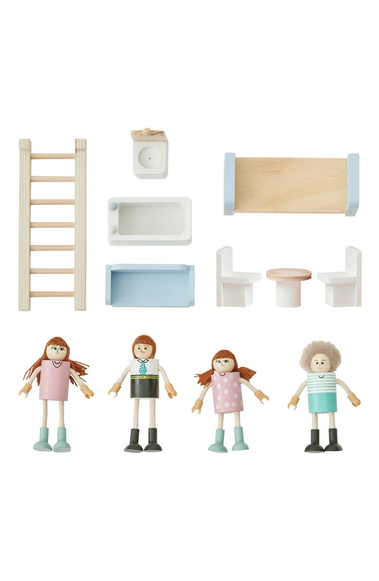 Teamson Kids Olivia's World Portable Dollhouse Playset, Alternate, color, Gray/ Wood