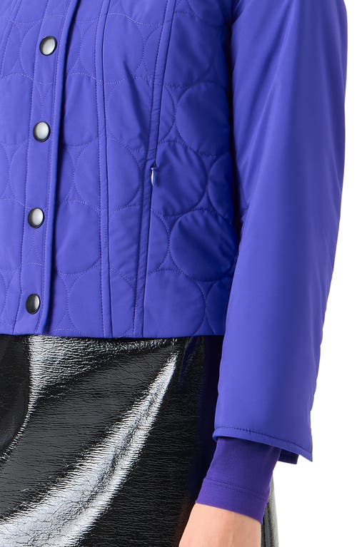 Akris Punto Dot Quilted Technical Poplin Crop Jacket In Blue