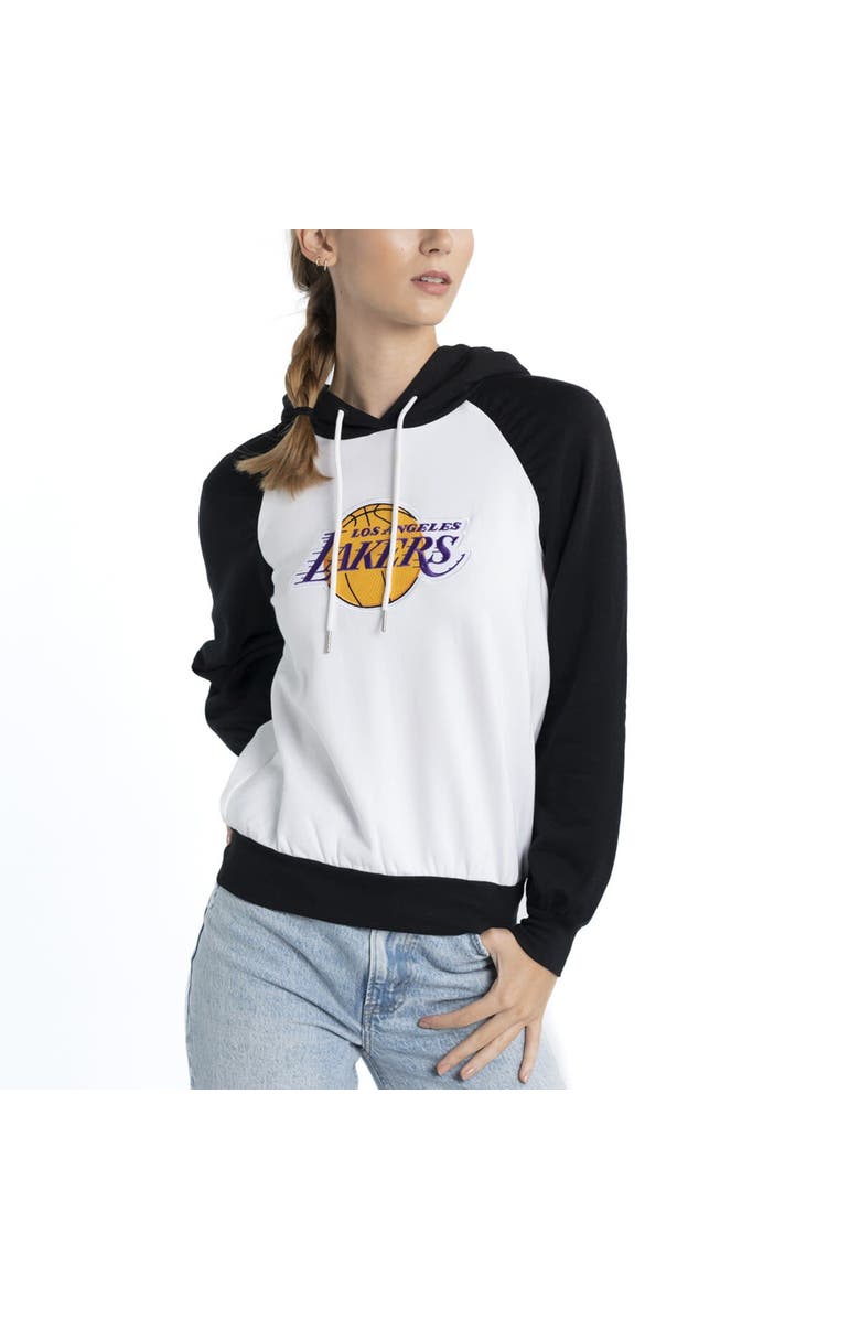 LUSSO Women's Lusso White Los Angeles Lakers Marlowe Tri-Blend Raglan Pullover Hoodie, Alternate, color, White