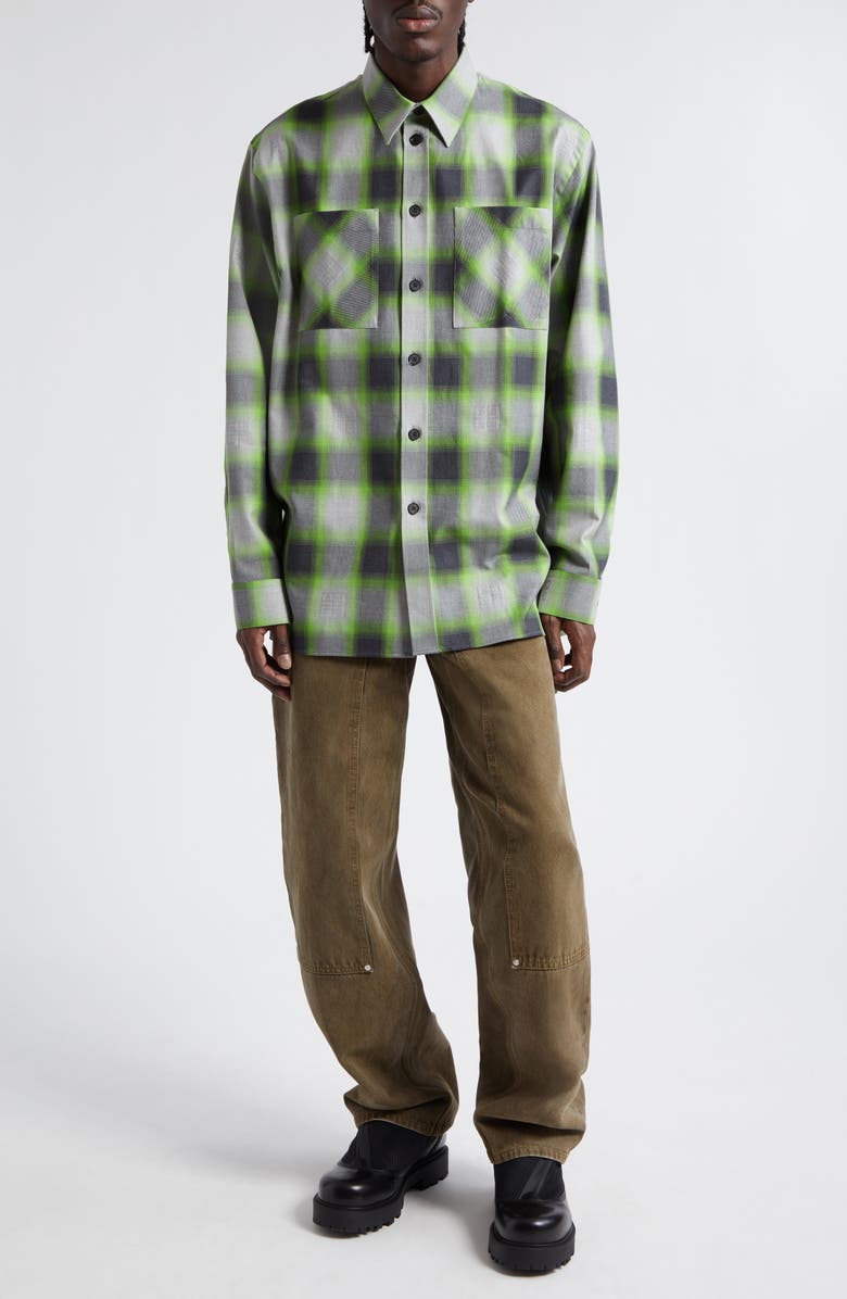 Givenchy Plaid Oversize Button-Up Shirt, Alternate, color,
