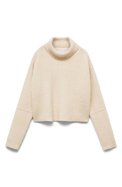 Tappeito Turtleneck Cotton & Wool Rib Sweater