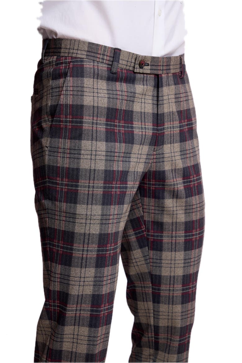 Downing Slim Fit Plaid Pants, Alternate, color, BLK BG RED HB KNIT PLAID