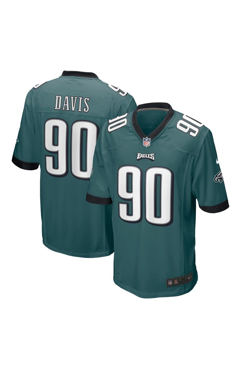 Nike Men's Nike Jordan Davis Green Philadelphia Eagles Player Game Jersey, Main, color, 