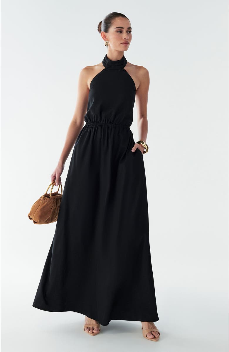 BWLDR Fay Linen Maxi, Alternate, color, Black