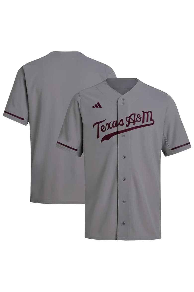 Men's adidas  Gray Texas A&M Aggies Replica Baseball Jersey, Main, color, Gray
