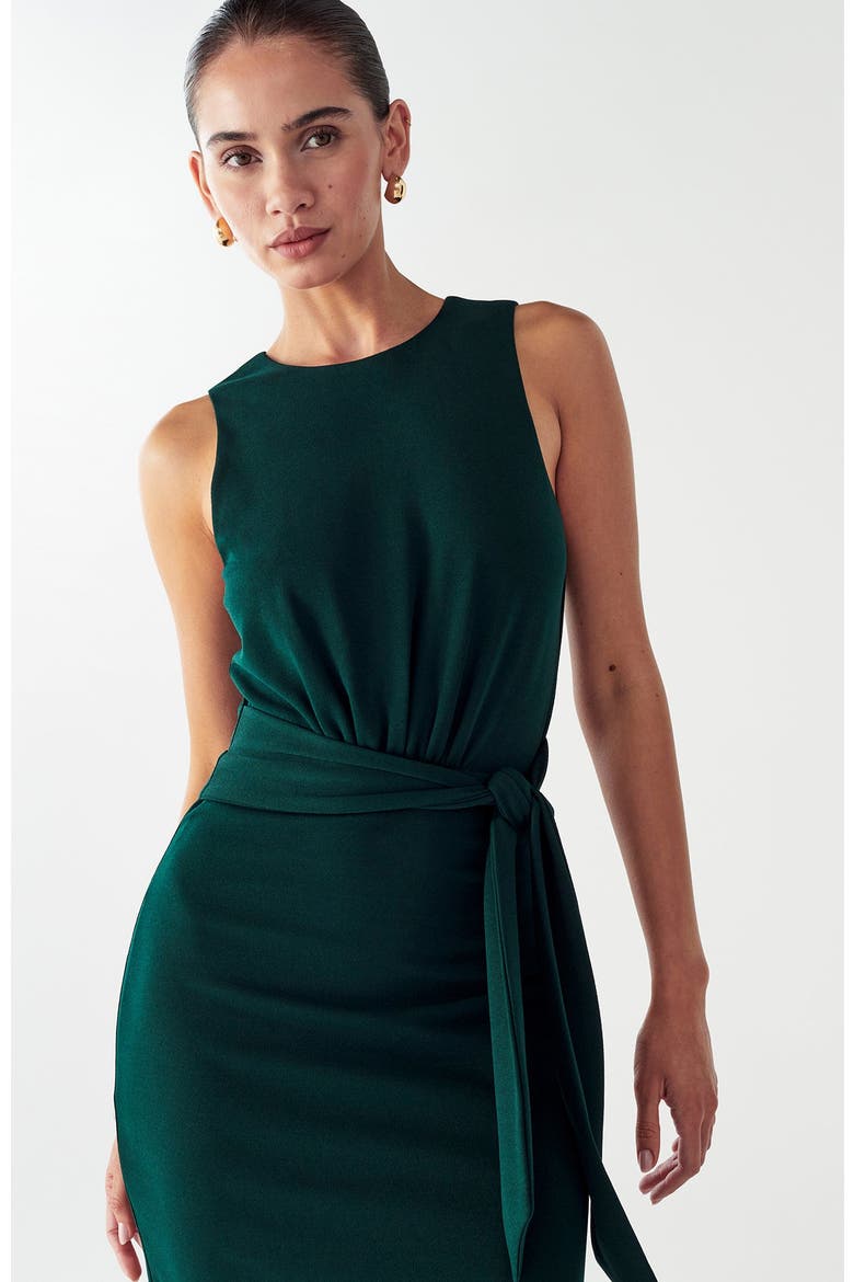 Aleda Midi Dress, Alternate, color, Emerald