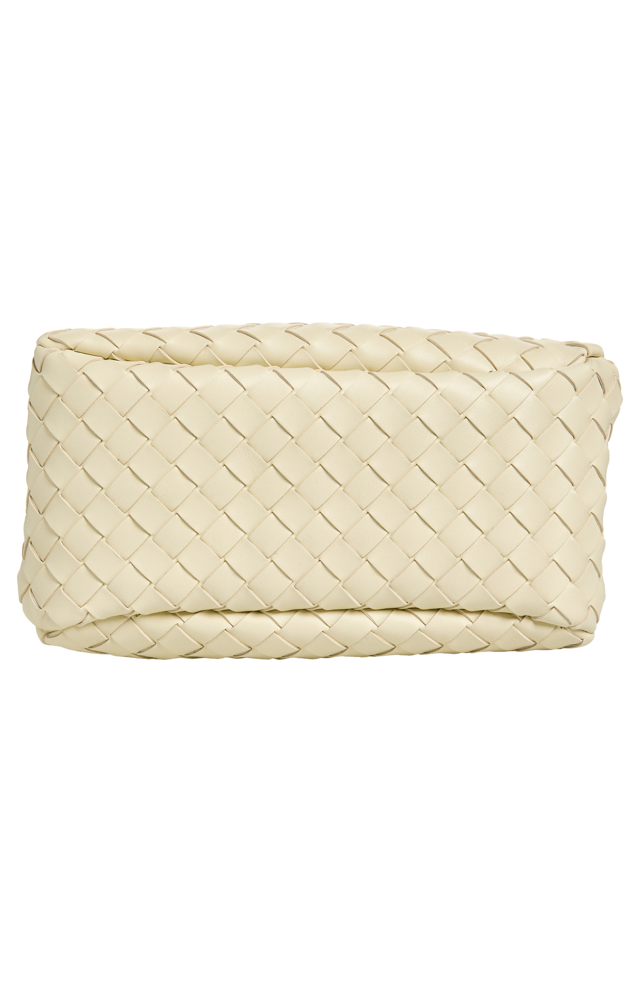 Small Campana Intrecciato Leather Shoulder Bag, Alternate, color, 9195 SEA SALT-M BRASS