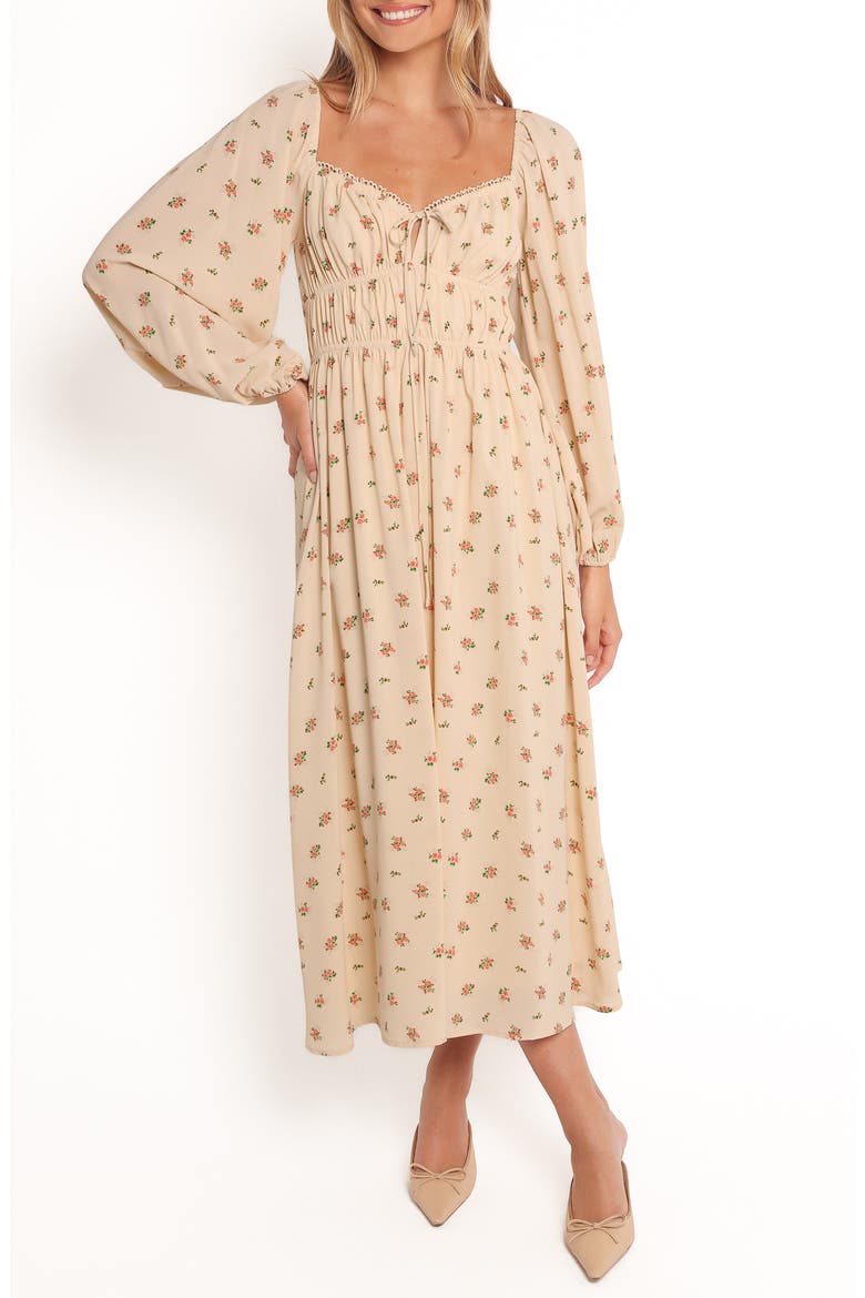 Maureen Floral Long Sleeve Midi Dress, Main, color, ROSEBUD FLORAL