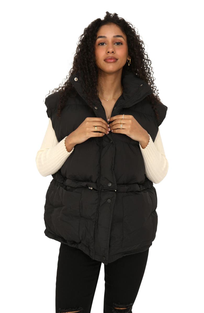 Belle & Bloom Landslide Zip Off Puffer Vest, Alternate, color, Black