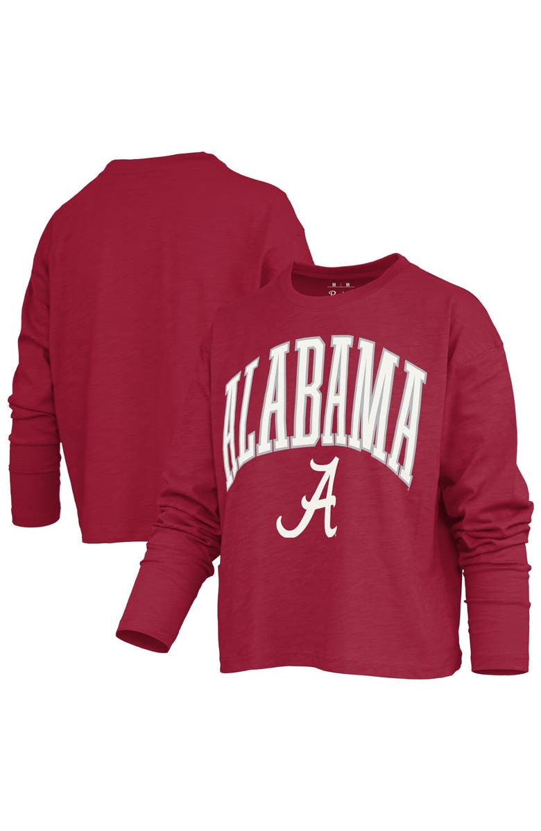 PRESSBOX Women's Pressbox Crimson Alabama Crimson Tide Motley Boxy Waist-Length Long Sleeve T-Shirt, Main, color, Crimson