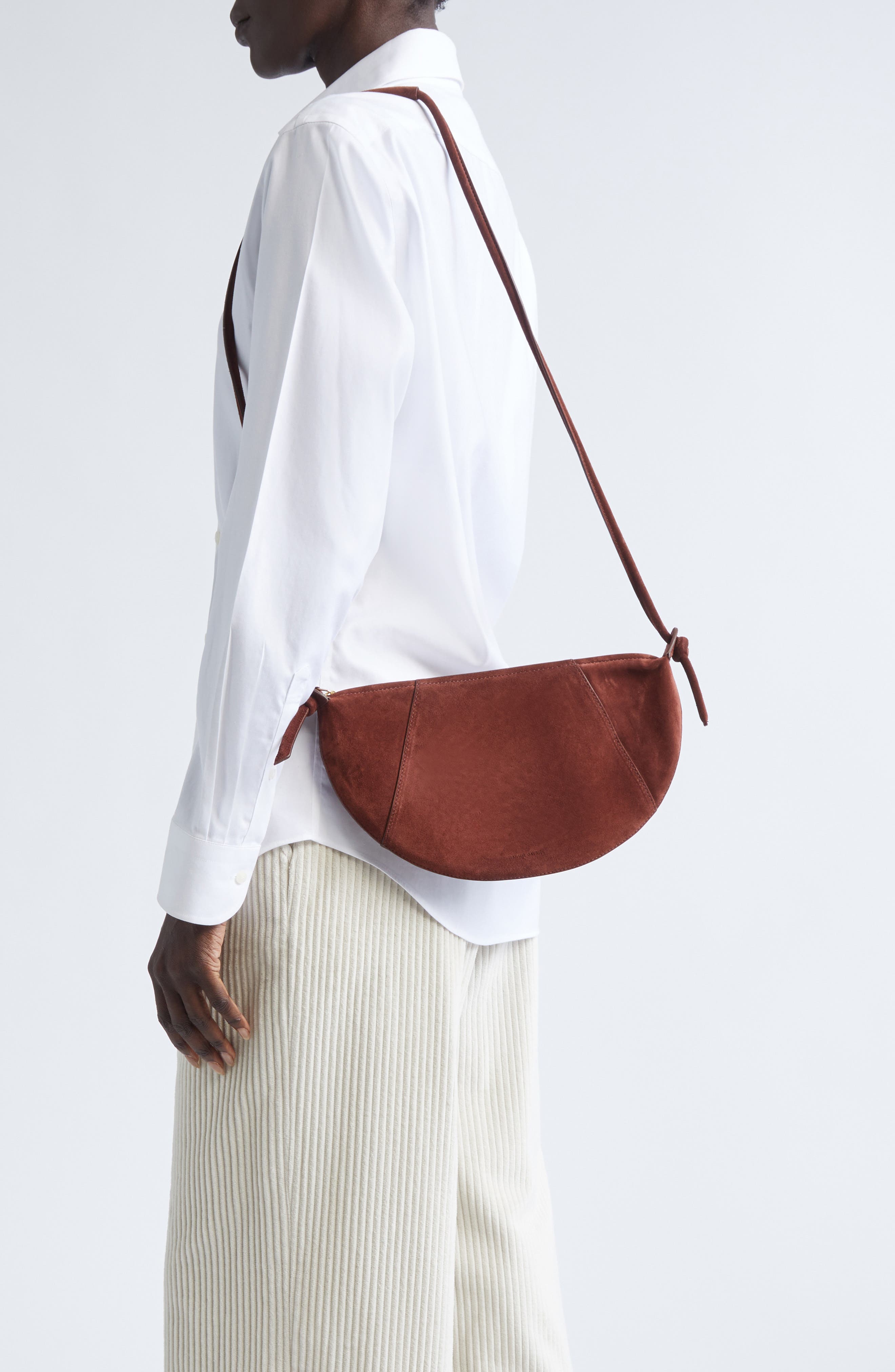 Mansur Gavriel Mini Fortuna Leather Crossbody Bag, Alternate, color, Chocolate