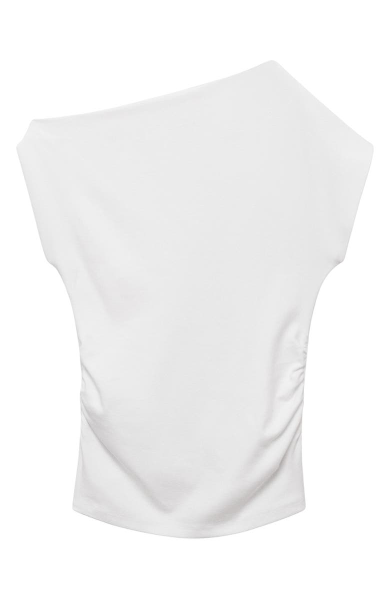 MANGO Asymmetric Neck Top, Main, color, White