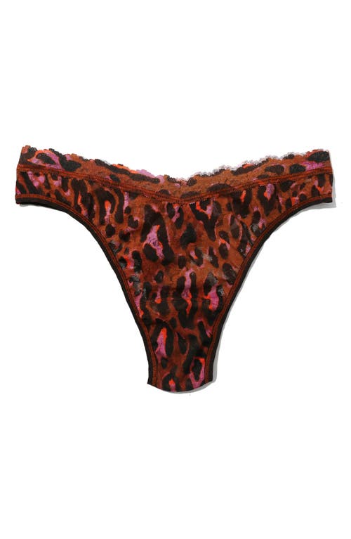 Hanky Panky Signature Lace V-front High Cut Thong In Throwback Brown