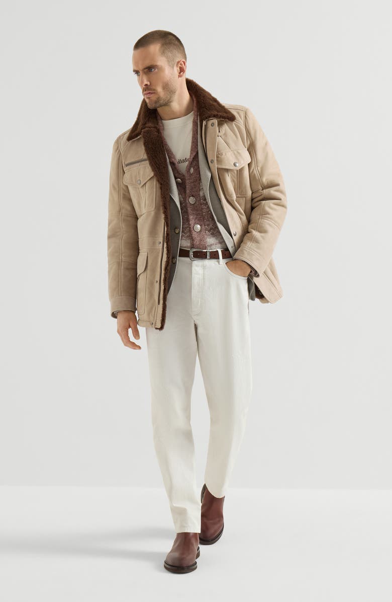 Brunello Cucinelli Alpaca, cashmere and wool nordic jacquard cardigan, Alternate, color, Red