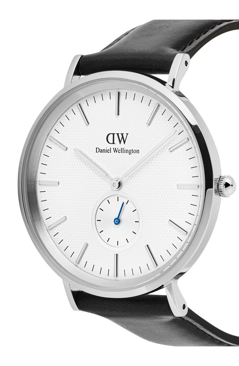 Daniel Wellington Classic Multi Eye Leather Strap Watch, 40mm, Alternate, color, Silver