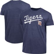 Champion Men's Champion Navy Detroit Tigers Cooperstown Wordmark Lockup Tri-Blend T-Shirt