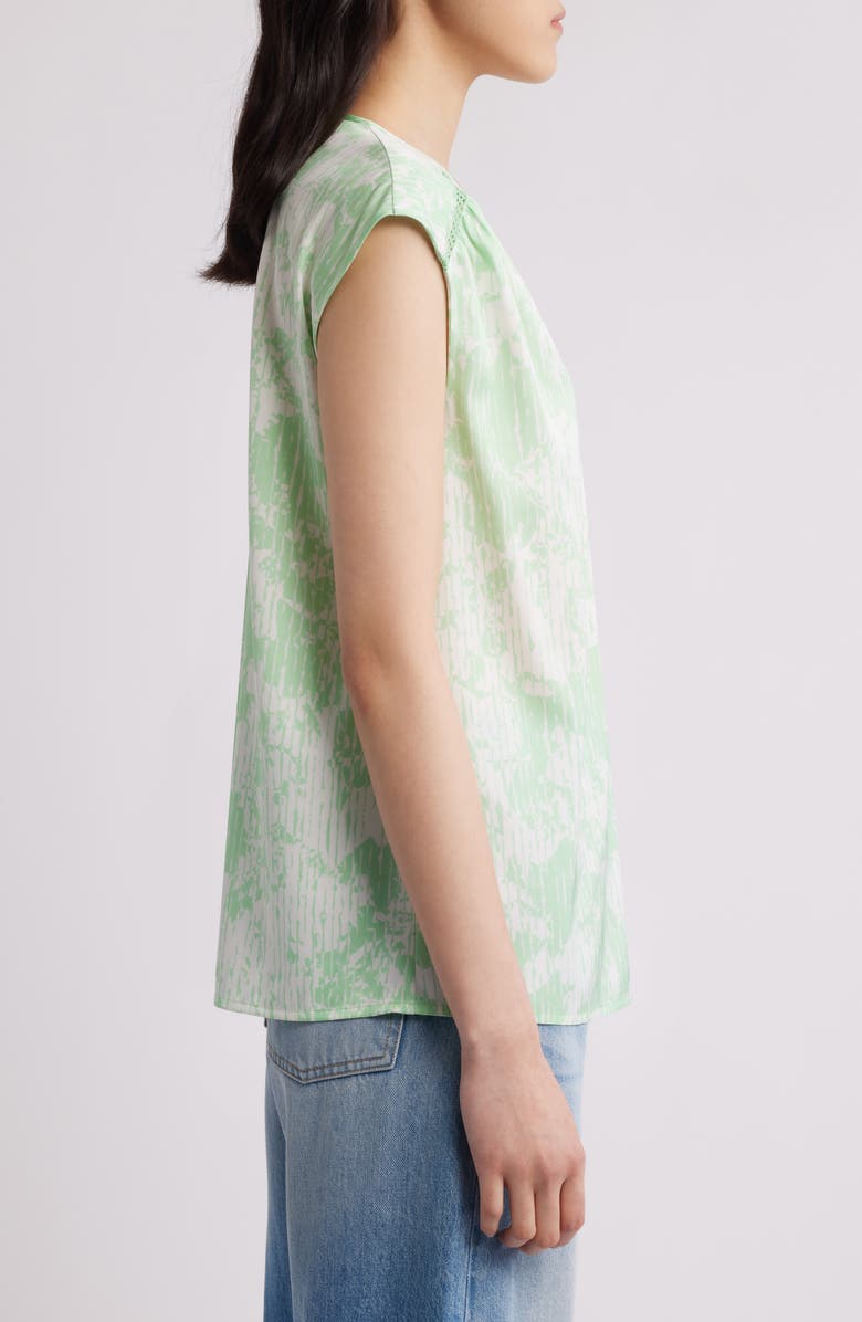 BOSS Binadi Sleeveless Stretch Silk Top, Alternate, color, Pistachio Layered Floral