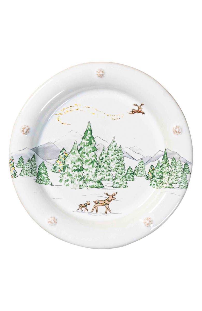 Juliska Berry & Thread North Pole Set of 4 Cocktail Plates, Alternate, color, Multi