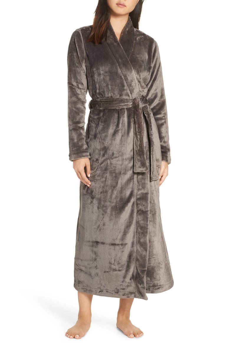 Marlow Double Face Fleece Robe, Main, color, CHARCOAL