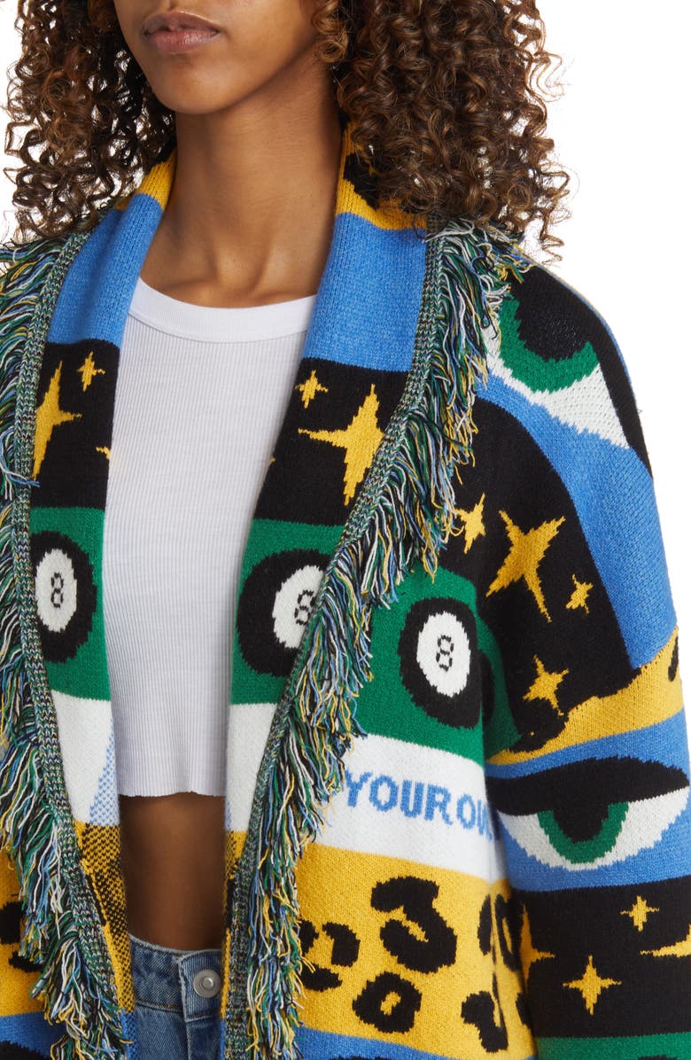 Dressed in Lala Make Your Own Luck Luxe Fringe Cardigan, Alternate, color, 