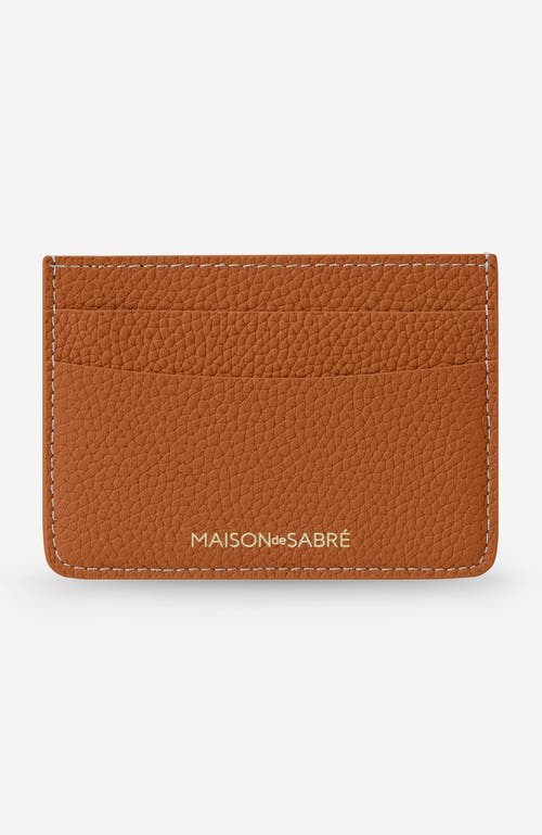 Maison De Sabre Card Slots Leather Card Holder In Pecan Brown