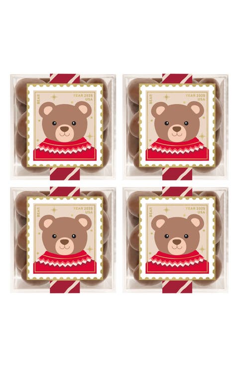 Bear Chocolate Biscuits Set of 4 Candy Cubes
