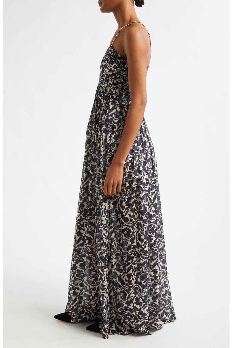 Romy Print Sleeveless Maxi Dress, Alternate, color, NAVY/ CREAM