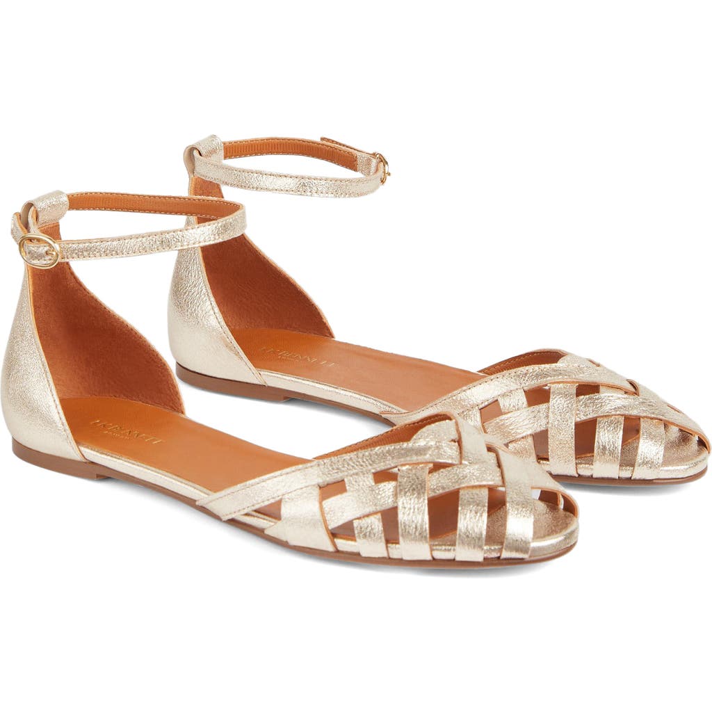 Lk Bennett Bianca Ankle Strap Sandal In Gold