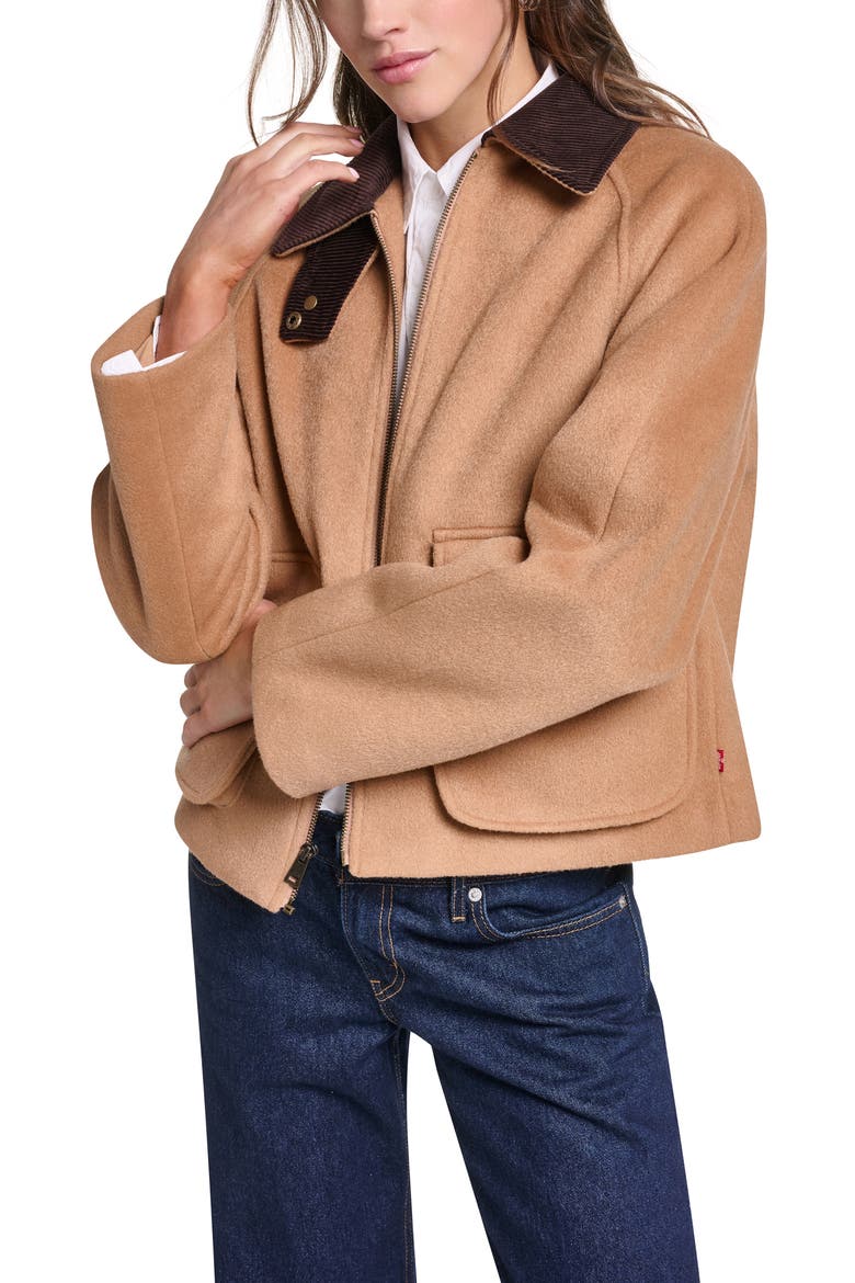 Wool Blend Barn Jacket, Main, color, CAMEL