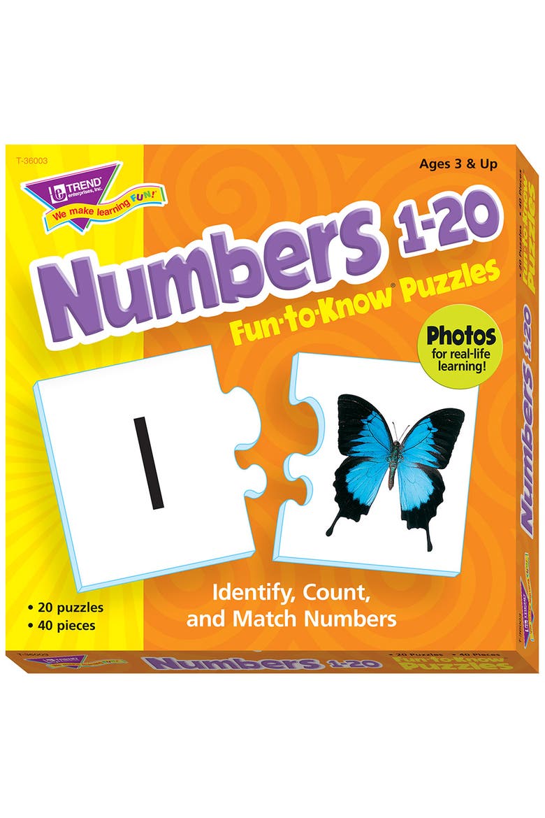 Numbers 1 to 20 Counting, Two Sided Puzzles, Main, color, Multicolored